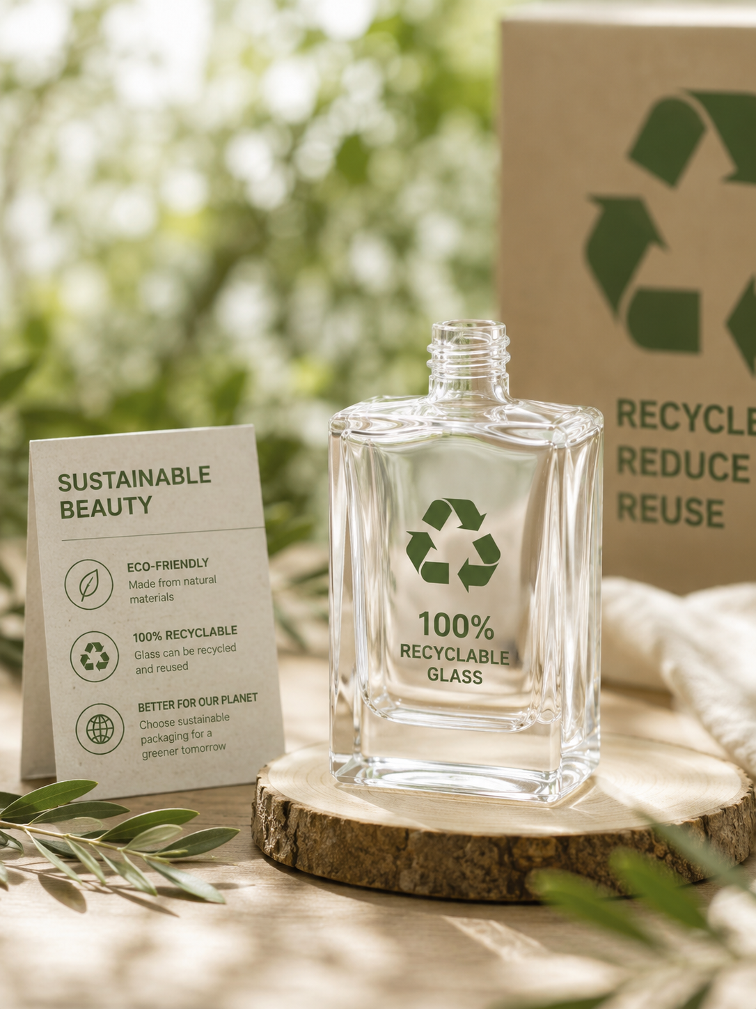 Recyclable glass sustainable eco-friendly packaging